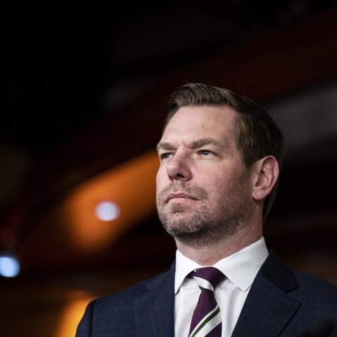 Eric Swalwell during a news conference at the U.S. Capitol