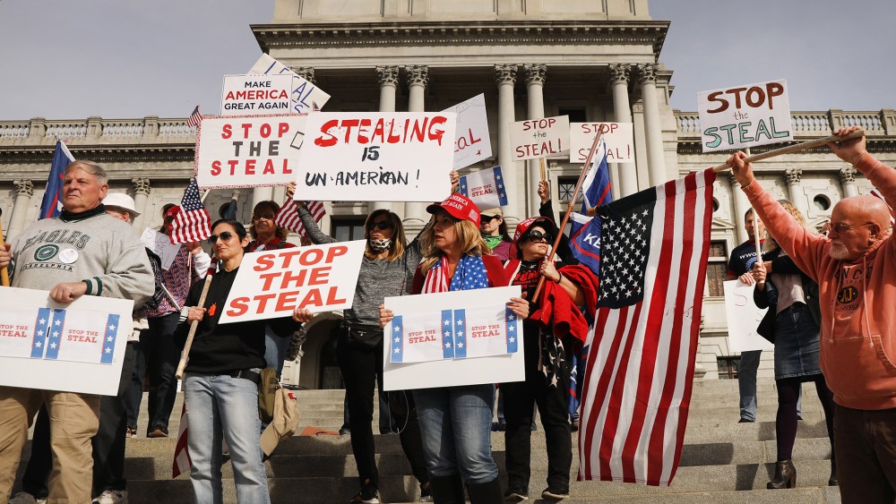 Image: Trump Supporters Hold "Stop The Steal" Protest At Pennsylvania State Capitol