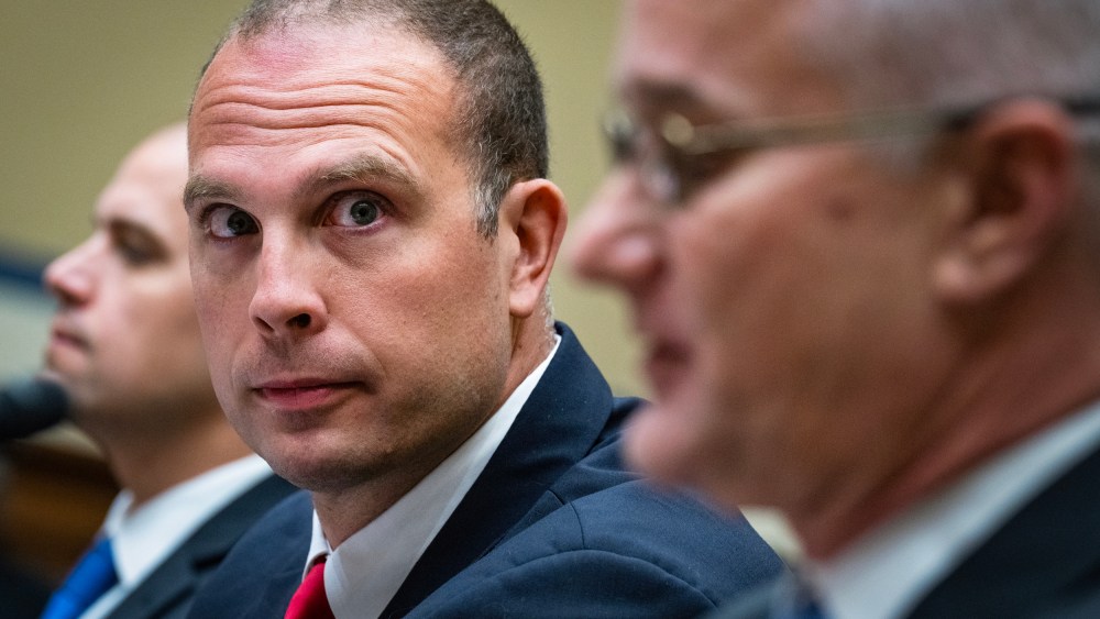 David Grusch, a former U.S. intelligence official, during testimony at a House hearing on July 26, 2023.