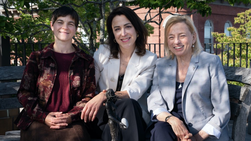 Ashirah Knapp,left, author Shannon A. Mullen and Maine Gov. Janet Mills.
