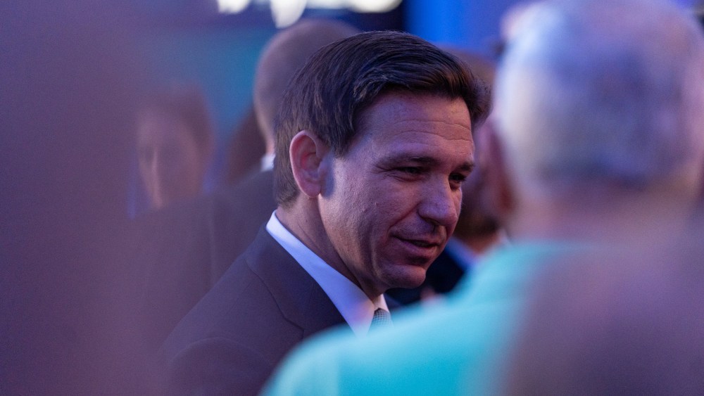 Ron DeSantis with supporters in Atlanta on Aug. 18, 2023.