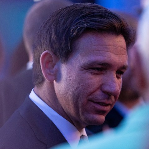 Ron DeSantis with supporters in Atlanta on Aug. 18, 2023.