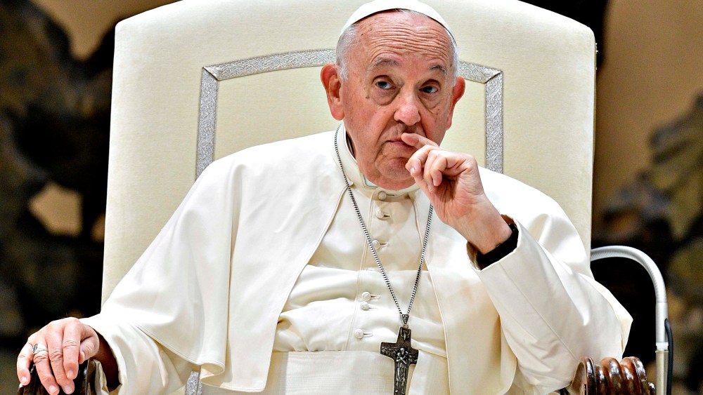 Pope Francis attends his weekly General Audience at the Paul VI Hall on Aug. 9, 2023 in Vatican City.