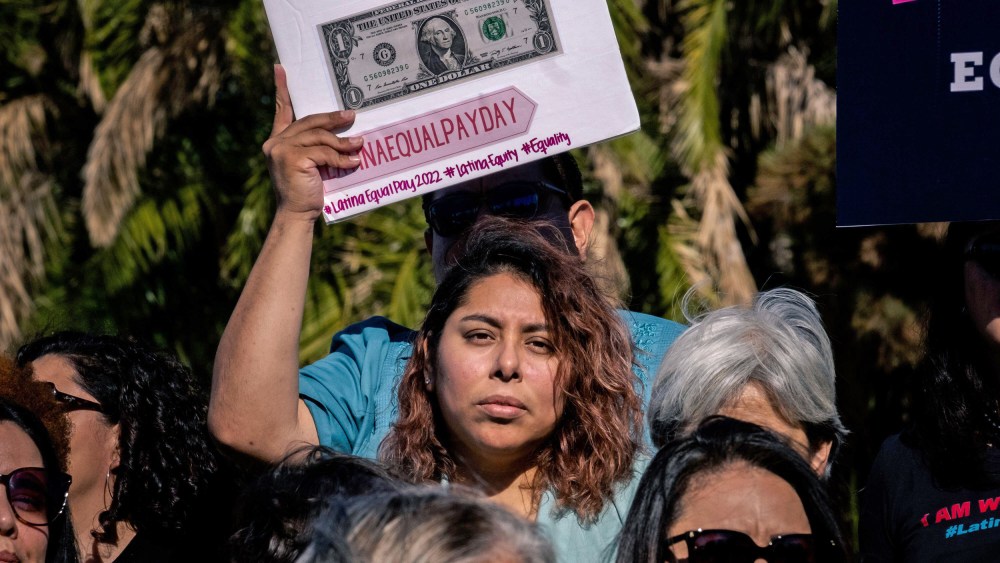 San Diego city officials and activists came together to call on business and government officials to address pay inequities for Latinas in San Diego, CA on Dec. 8, 2022. According to Mexican-American Women's National Association or MANA, Latina Equal Pay