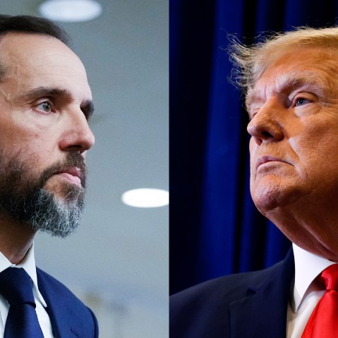 Photos of Jack Smith and Donald Trump.