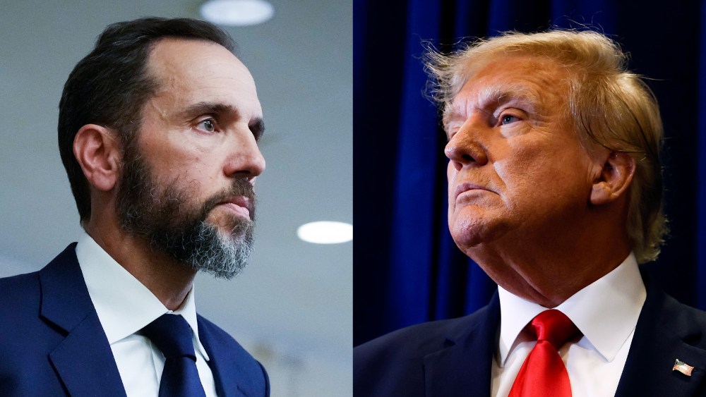 Photos of Jack Smith and Donald Trump.
