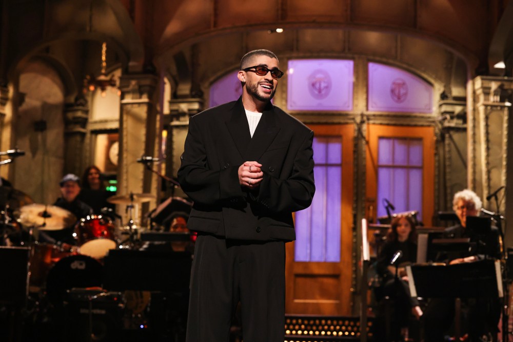 Host Bad Bunny during the SNL monologue on Sat. Oct. 21, 2023.