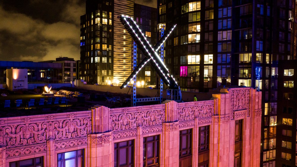 Image: The "X" sign atop the company headquarters