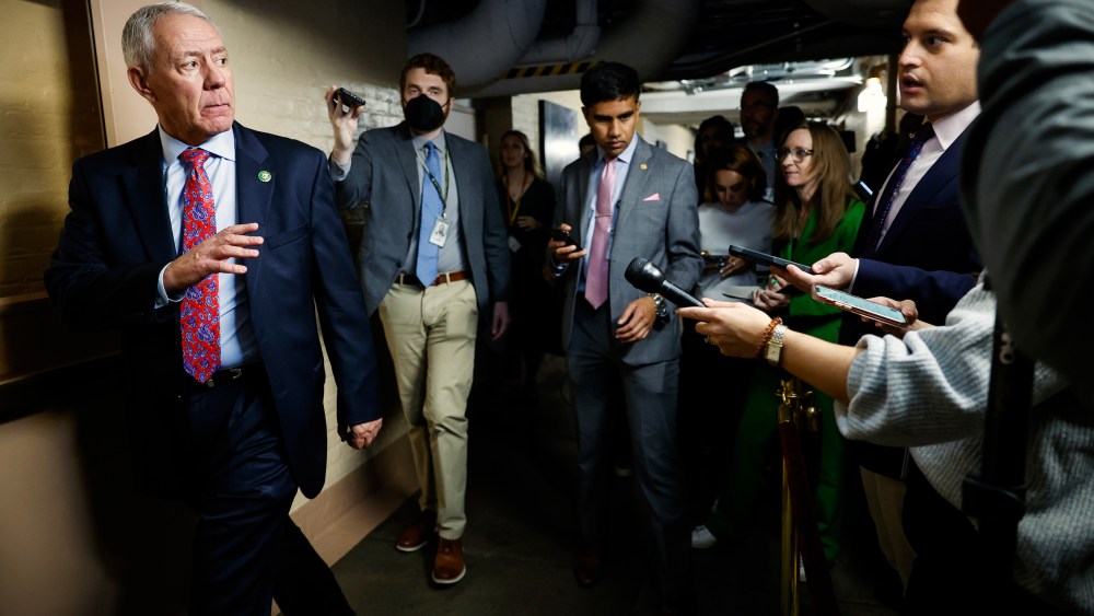 U.S. Rep. Ken Buck (R-CO) arrives to a closed-door House Republican meeting at the U.S. Capitol  in Washington, DC. on Oct. 20, 2023.