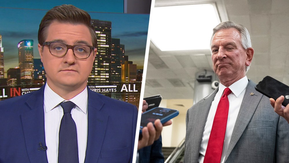 Chris Hayes and Sen. Tommy Tuberville.