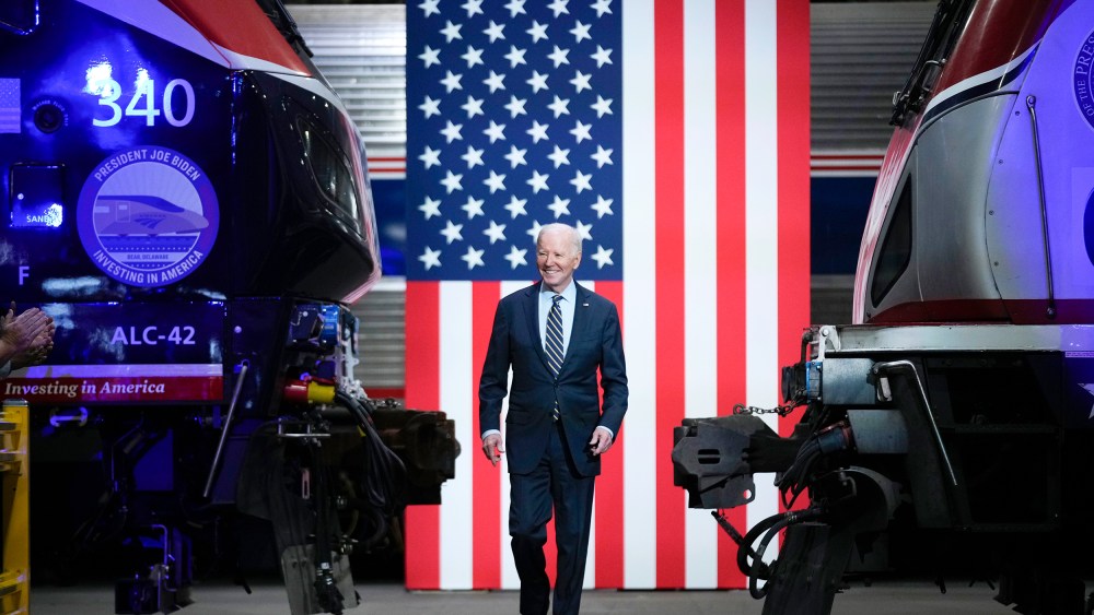 full length usa flag american flag smile suit politician