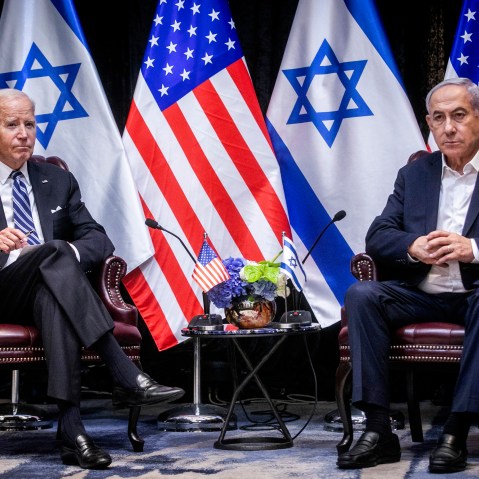 President Joe Biden and Israeli Prime Minister Benjamin Netanyahu in Tel Aviv.
