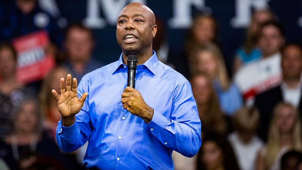 Sen. Tim Scott, R-S.C., announces his bid for the presidency in Charleston.