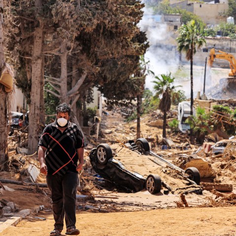 The aftermath of deadly flash floods in Derna, eastern Libya, on Sept. 18, 2023.