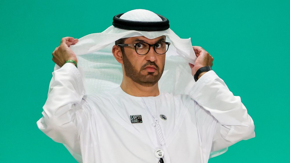 COP28 president Sultan Ahmed Al Jaber arrives for the High-Level Segment for Heads of States and Government session.