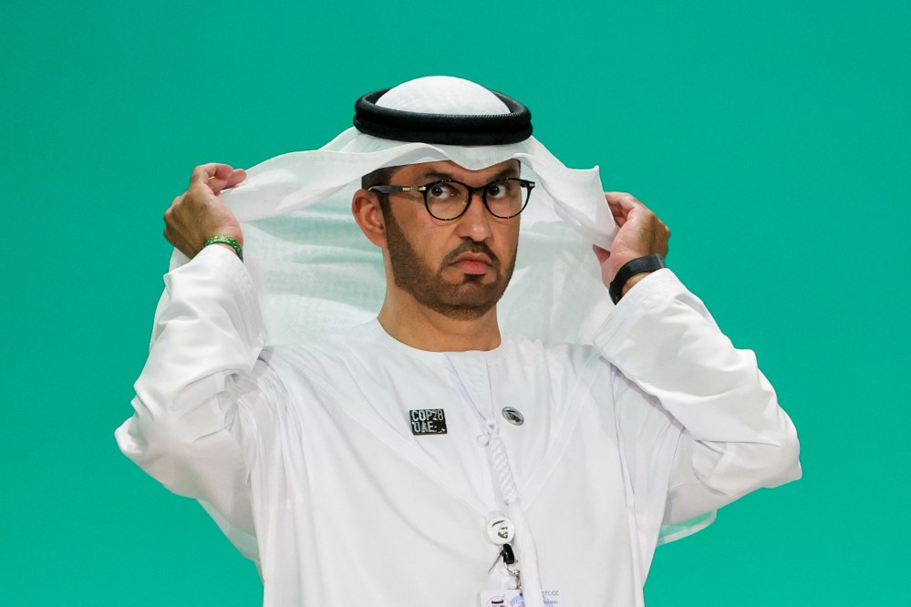 COP28 president Sultan Ahmed Al Jaber arrives for the High-Level Segment for Heads of States and Government session.