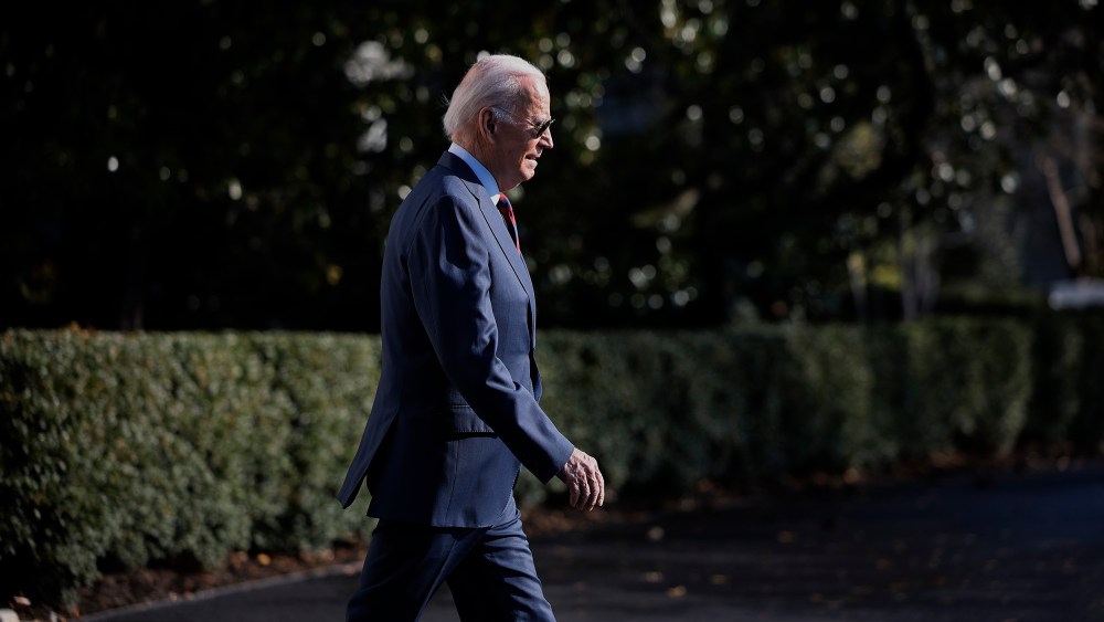 President Joe Biden departs the White House on Dec. 11.