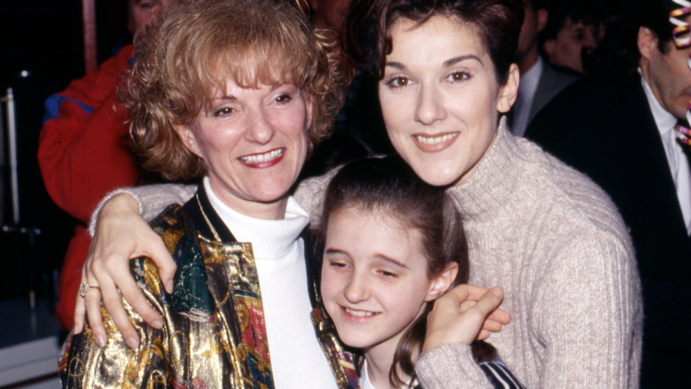 Celine Dion hugs her sister Claudette.