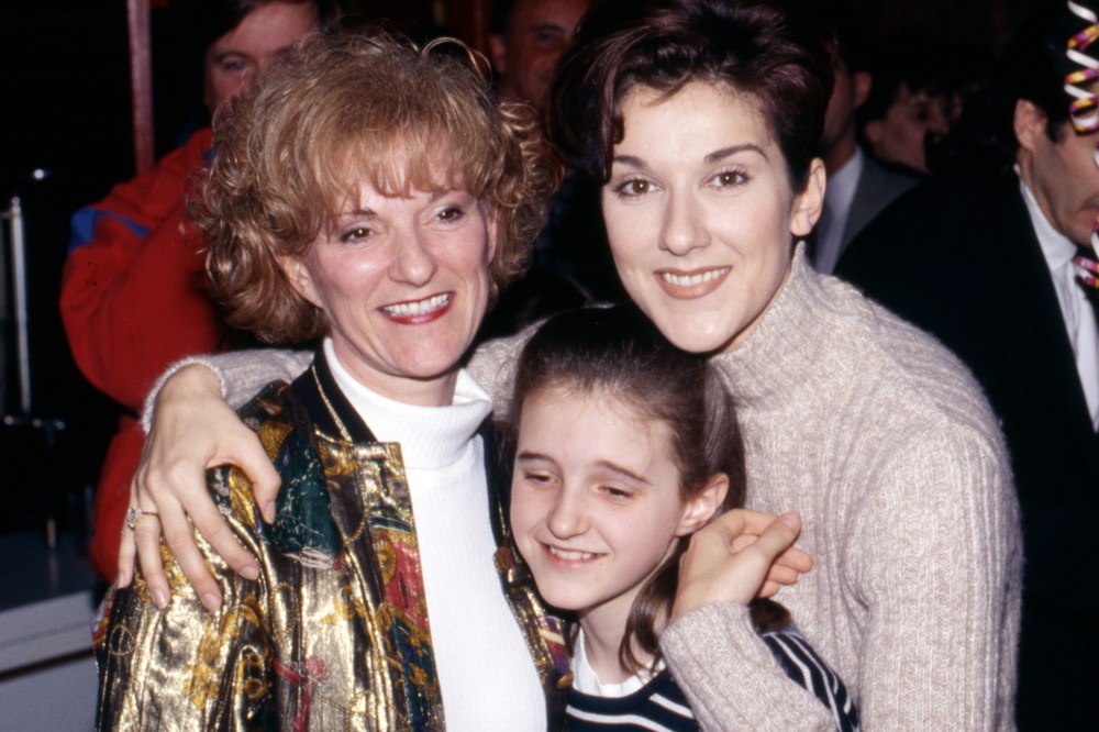 Celine Dion hugs her sister Claudette.
