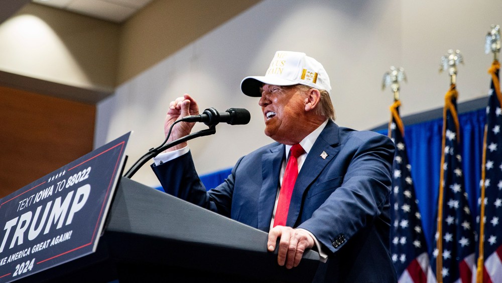 Trump heads into the Iowa caucuses Monday with a commanding 48% support in a closely watched poll that showed Nikki Haley moving into second place with 20%.