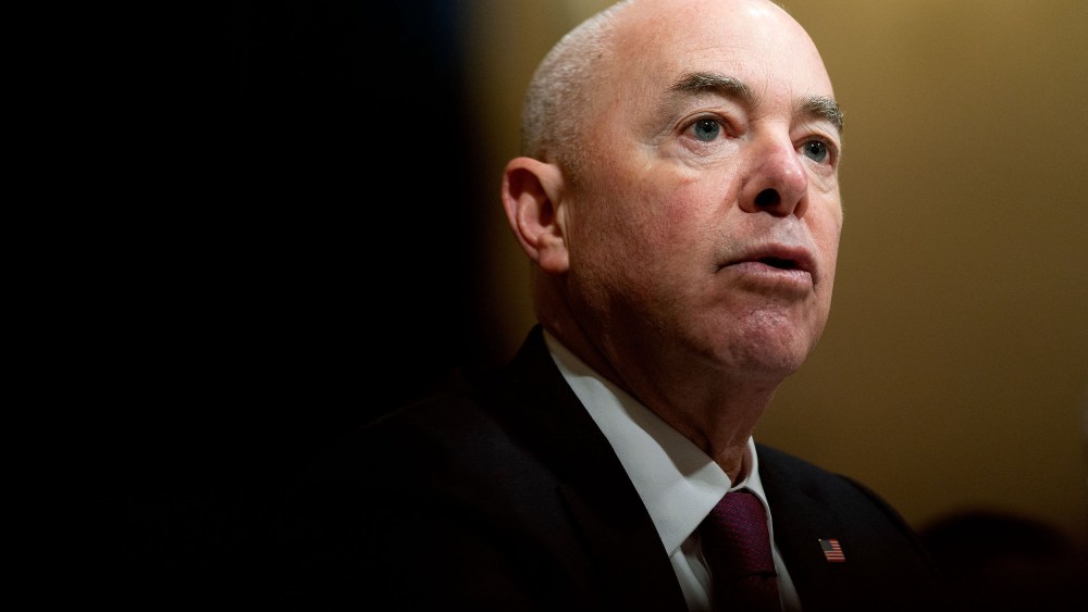 Homeland Security Secretary Alejandro Mayorkas testifies before the House Homeland Security Committee on Capitol Hill in Washington, DC on April 19, 2023.