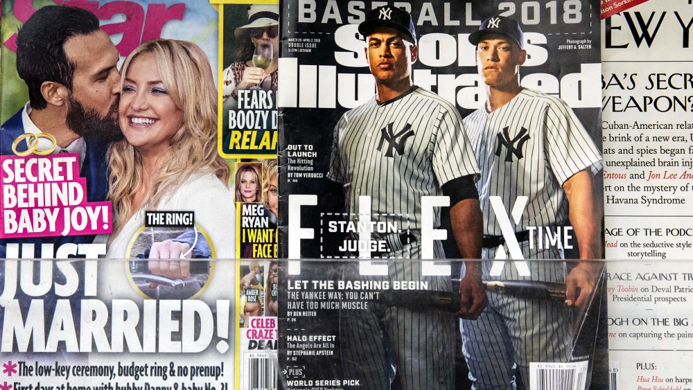 An issue of Sports Illustrated on a newsstand