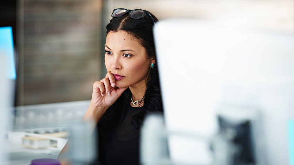 Woman in office.
