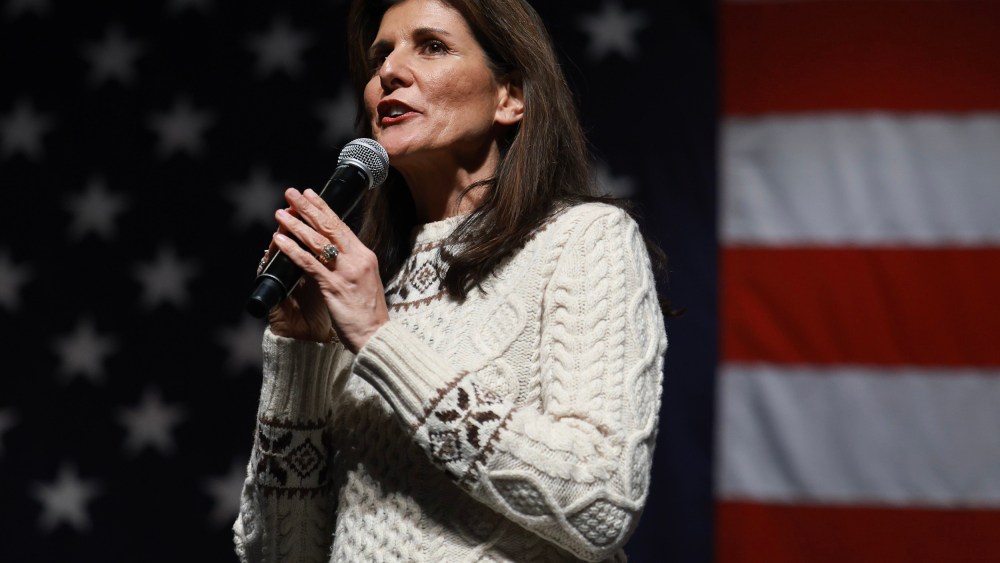 Nikki Haley during a campaign event in Newmarket, N.H.,