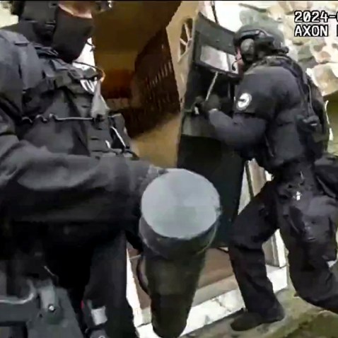 Police in Elyria, Ohio, raided what may have been the wrong address and used flash-bang devices, on Jan. 10, 2024.