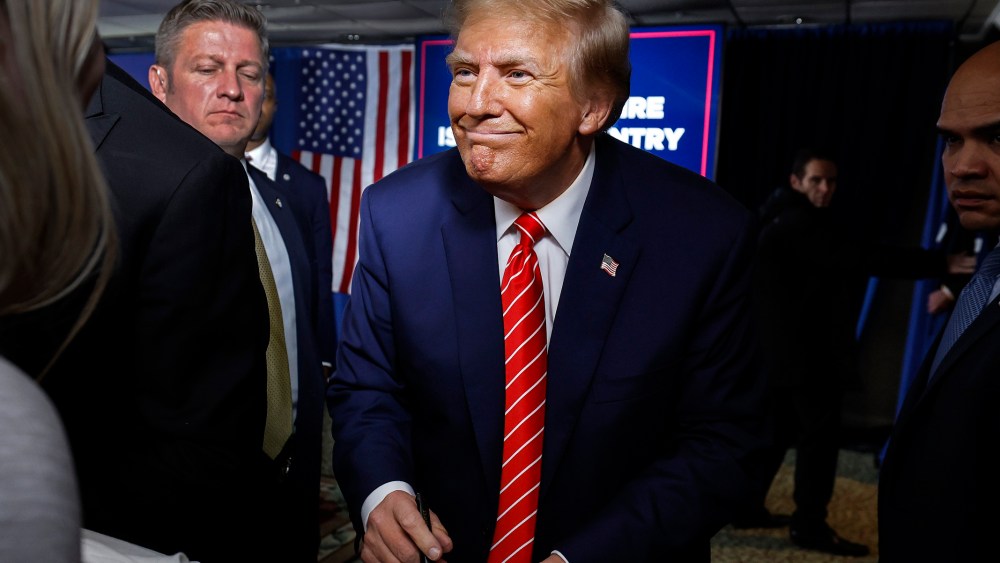 Image: Former President Trump Holds Campaign Rally Day Before New Hampshire Primary In Laconia, New Hampshire