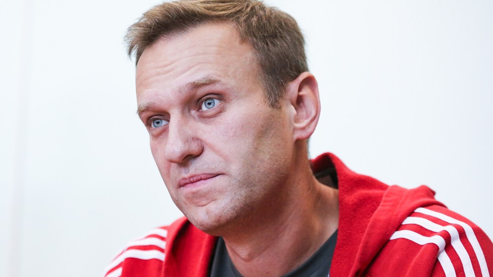 Alexei Navalny attends a hearing