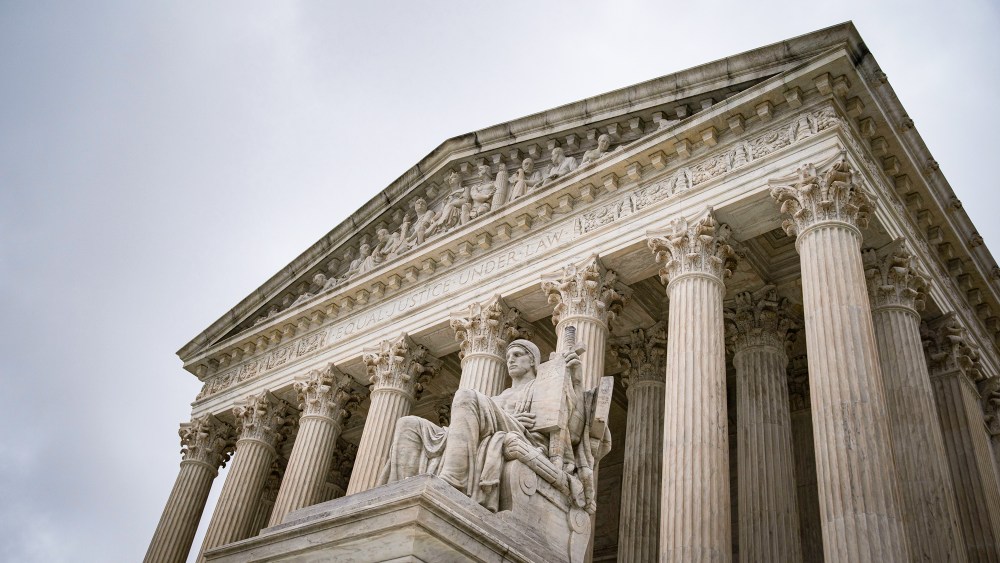 The 'Authority of Law' statue outside the U.S. Supreme Court building