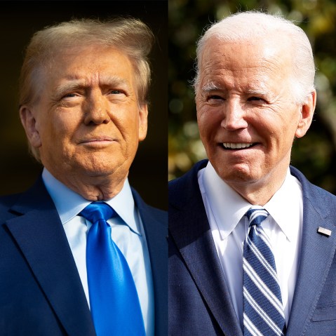 Side-by-side photos of Donald Trump, Joe Biden, and Nikki Haley