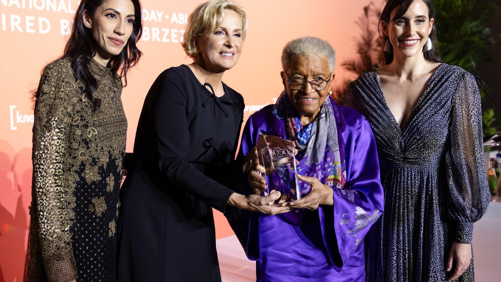 Huma Abedin, Mika Brzezinski, Ellen Johnson Sirleaf, and Maggie McGrath