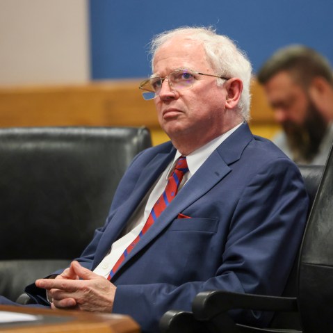 John Eastman listens during a hearing in Atlanta