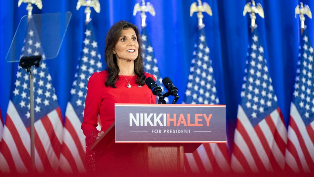 Nikki Haley at her campaign headquarters in Daniel Island, S.C.
