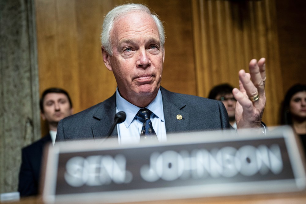 Senator Ron Johnson during a hearing