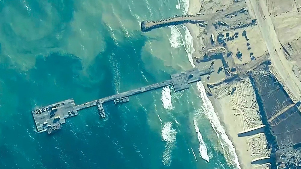 The temporary pier is part of the Joint Logistics Over-the-Shore capability. The U.S. military finished installing the floating pier on Thursday, with officials poised to begin ferrying badly needed humanitarian aid into the enclave besieged over seven months of intense fighting in the Israel-Hamas war.