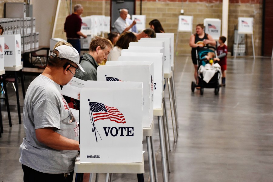 Voters cast ballots in Billings, Montana.