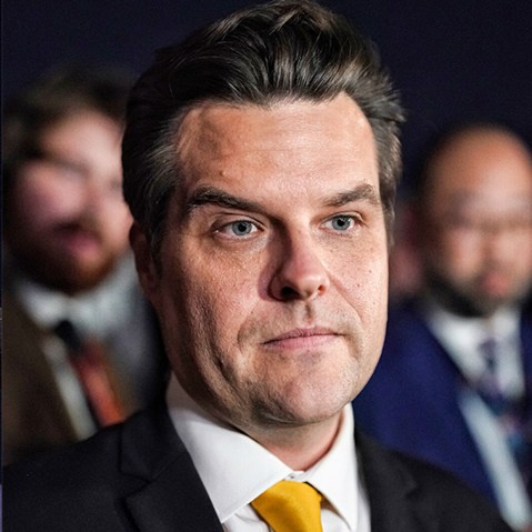 A split composite of Donald Trump and Matt Gaetz