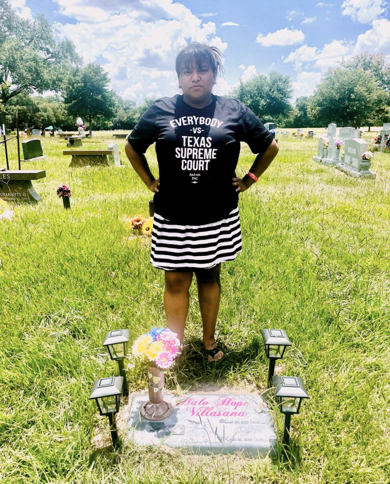 Samantha Casiano visits the grave of her daughter, Halo Hope.