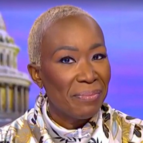A split composite of Joy Reid and Joe Biden.