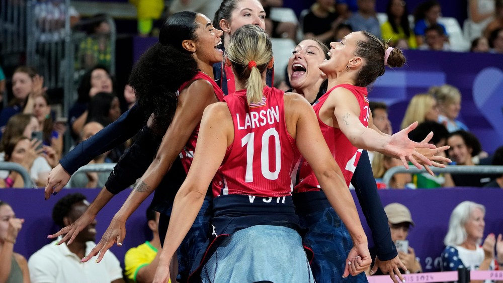 Players cheering