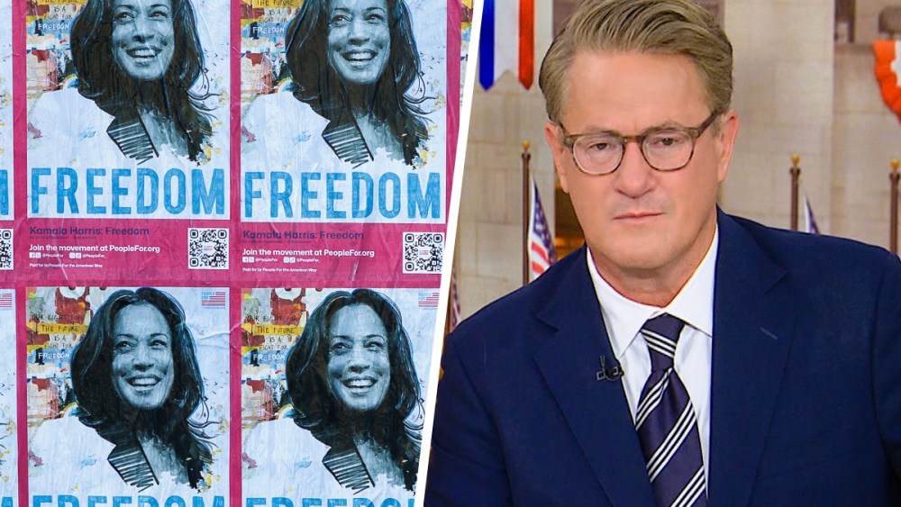 Posters promoting Democratic presidential candidate Kamala Harris