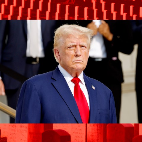 Photo Illustration: Trump at Arlington National Cemetery on August 26