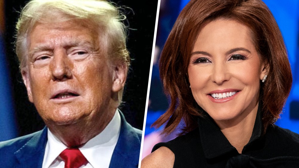 Sideby side of Donald Trump and Stephanie Ruhle