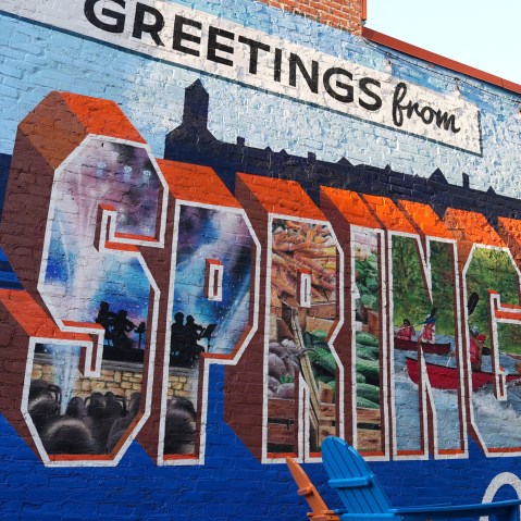 A mural adorns a wall in the city of Springfield, Ohio