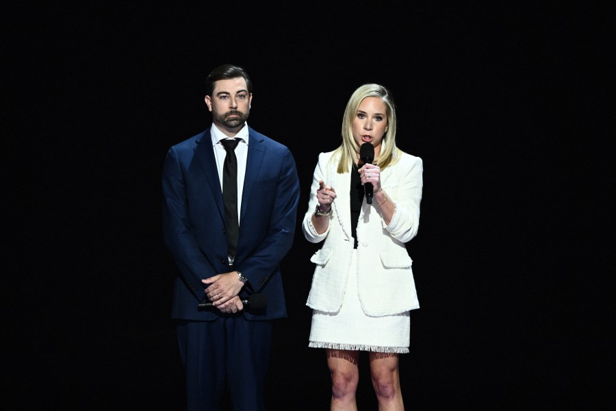 Amanda Zurawksi, right, and Josh Zurawski