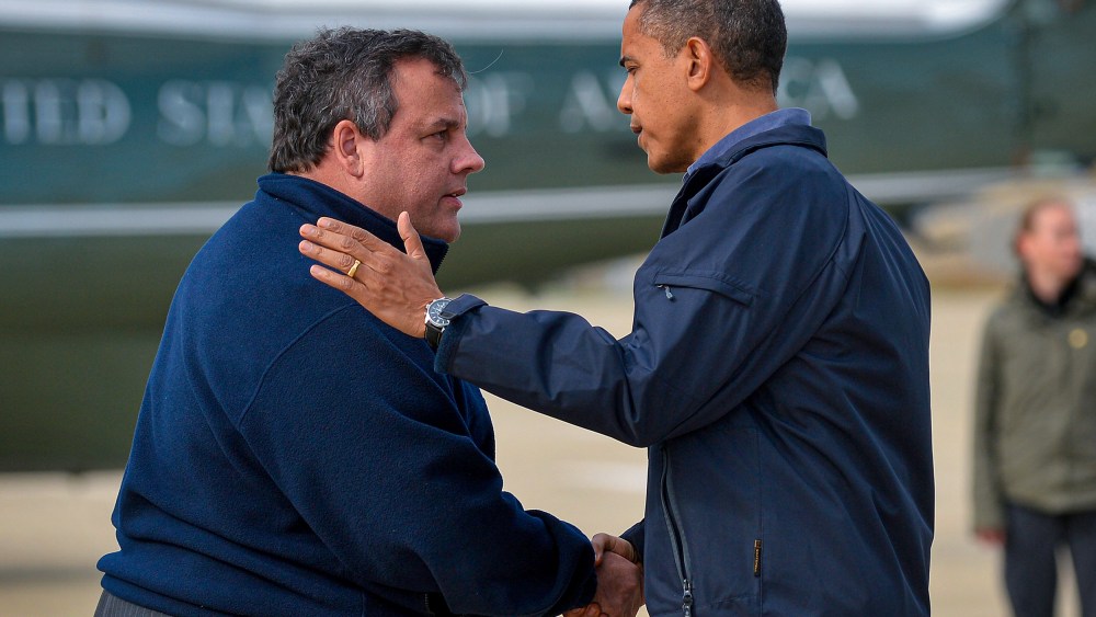 Chris Christie and Barack Obama.