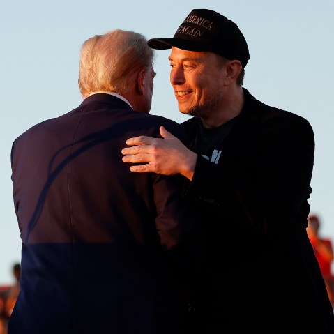 Elon Musk embraces Donald Trump